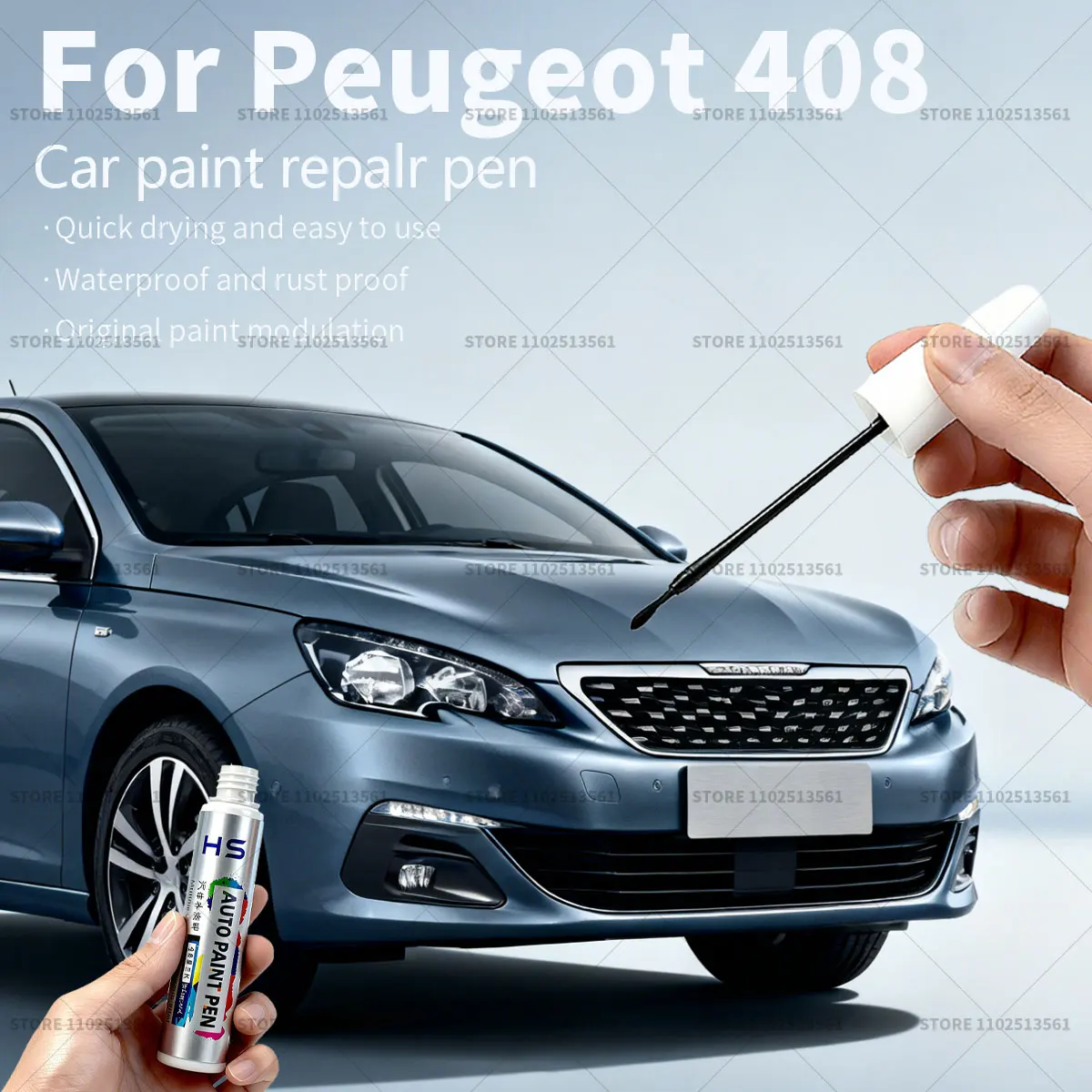 

Ручка для ремонта автомобильной краски для Peugeot 408 Touch Up Scratch Remover DIY Автоаксессуары Черный ELX Белый KWE Синий EGE Серый KCA Красный EKQ