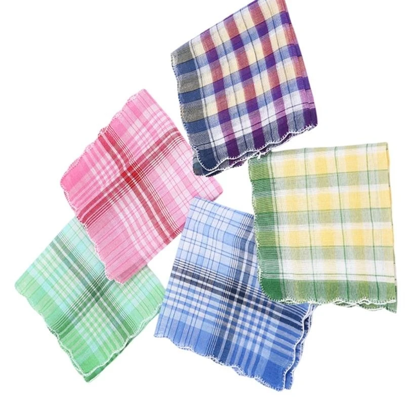 Khăn tay thấm hút Khăn vuông mềm Khăn quàng cổ nam Khăn rằn đơn giản Hankies