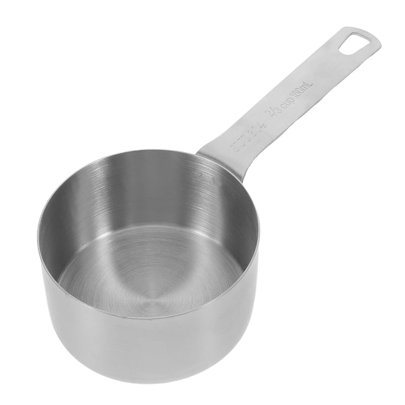 

2/3 Cup 160Ml Stainless Steel Measuring Spoon Kitchen Tools Flat Bottom Scoop For Baking Cooking Wet Dry Ingredients Measuring