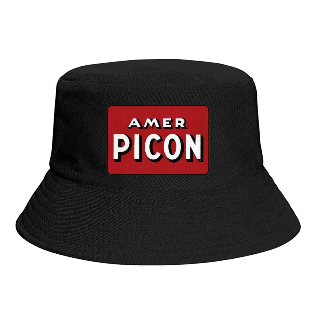 

PICON vintage style logo - Amer Picon red and white Spring Summer Bucket Hat Fisherman Hat Outdoor Travel Hat Fashion Sun Hats