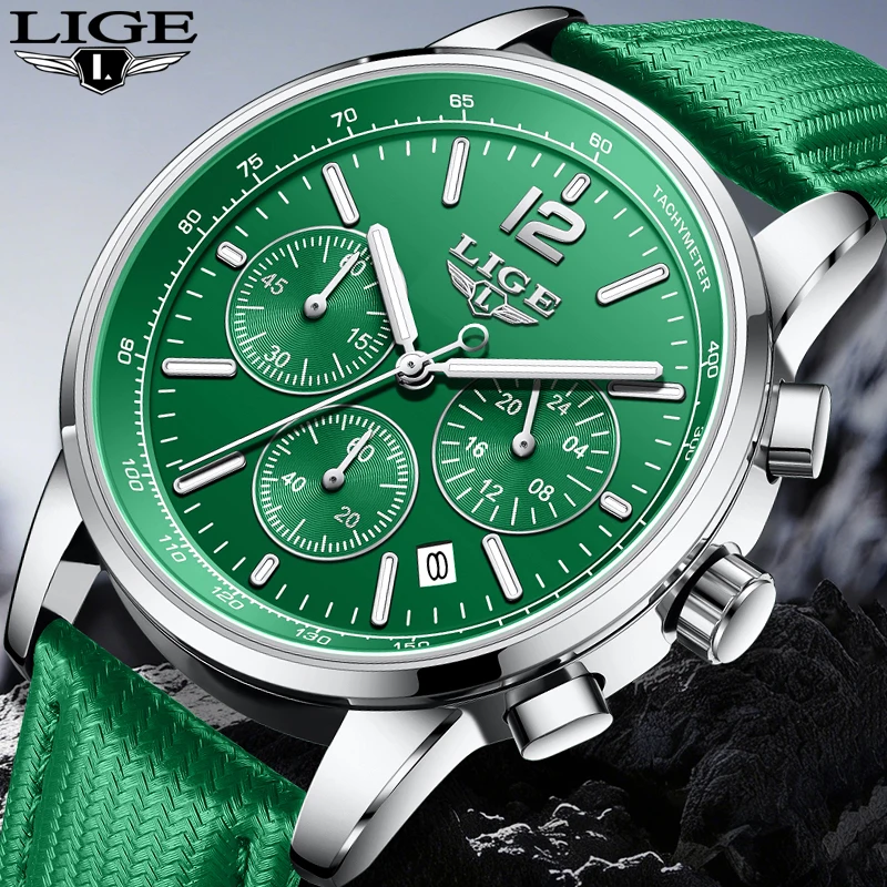 

LIGE Quartz Men Watch Fashion Business Leather Watch For Men Top Brand Luxury Waterproof Luminous Date Chronograph Reloj Hombre