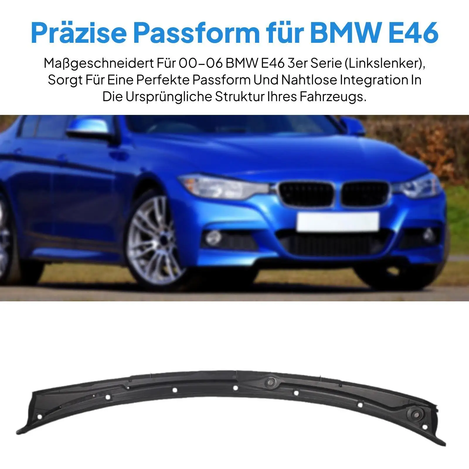 Windshield Wiper Cowl Panel Grille 51718232894 Simple Installation Spare Parts Black Windshield Cowl Seal Strip for BMW M3