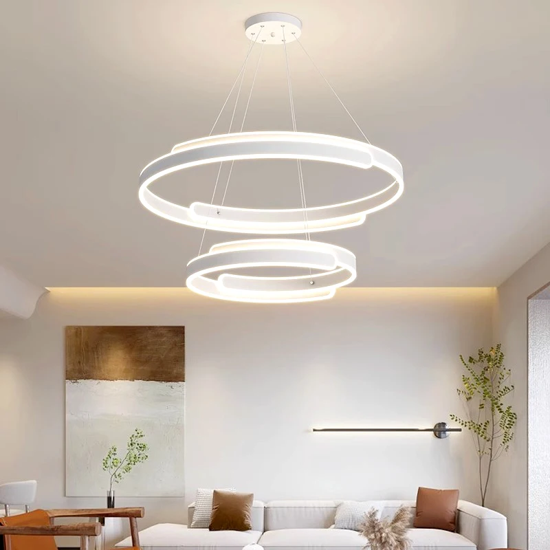 Imagem -04 - Luz de Teto Led Ring para Sala Lustres Modernos Luzes Pendentes Lâmpadas de Iluminação Interior