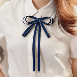 Women's Bow Tie Brooch British Korean Fashion Dress Suit Shirt Sweater Accessories Flight Attendant Bank Collar Flowers Pins