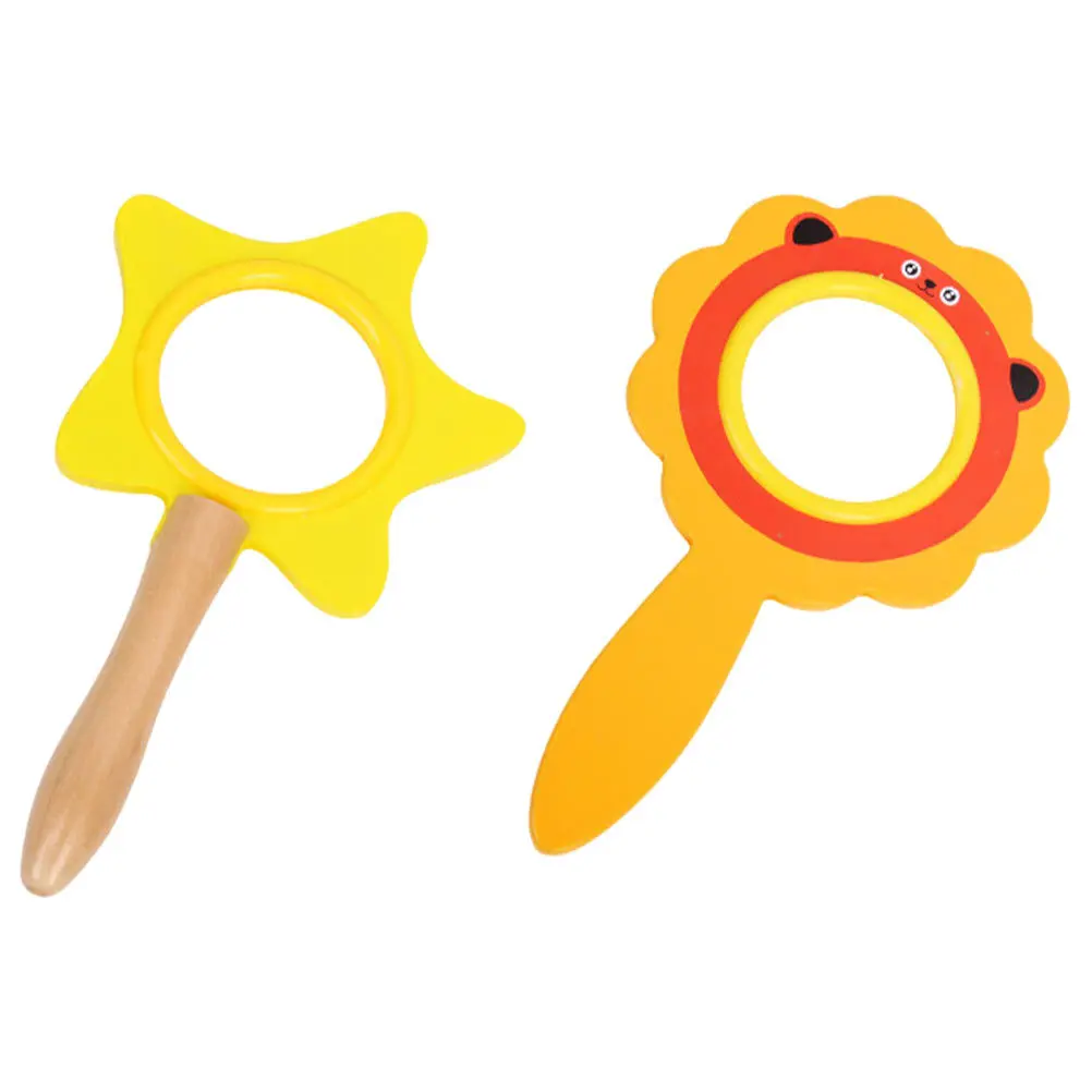 

2Pcs Funny Wooden Magnifier Playthings Early Educational Tools for Kids
