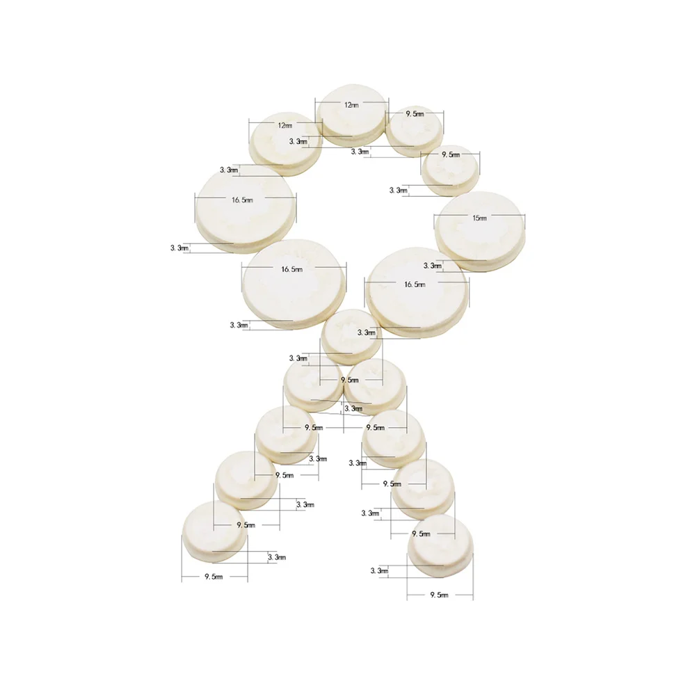 17pcs Clarinet Pads 16.5Mm 15Mm 12Mm 9.5Mm White Felt Replacement For Woodwind Instruments Non-Adhesive Clarinet Repair Kit