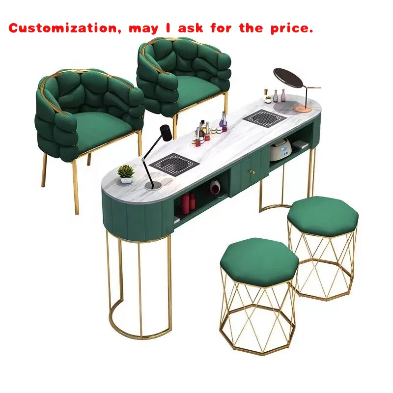 custom.Beauty Salon  Furniture Set Desk and Chair Vanity Makeup Nail Table Armchair Nordic Leisure Nail Chair