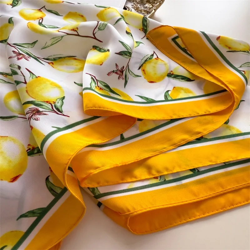 Luxury Print Spring Neck Tie Shawl Silk Square Scarf Women Wraps Female 70cm Hair Hand Wrist Headkercheif Hijab Bandana - view 6
