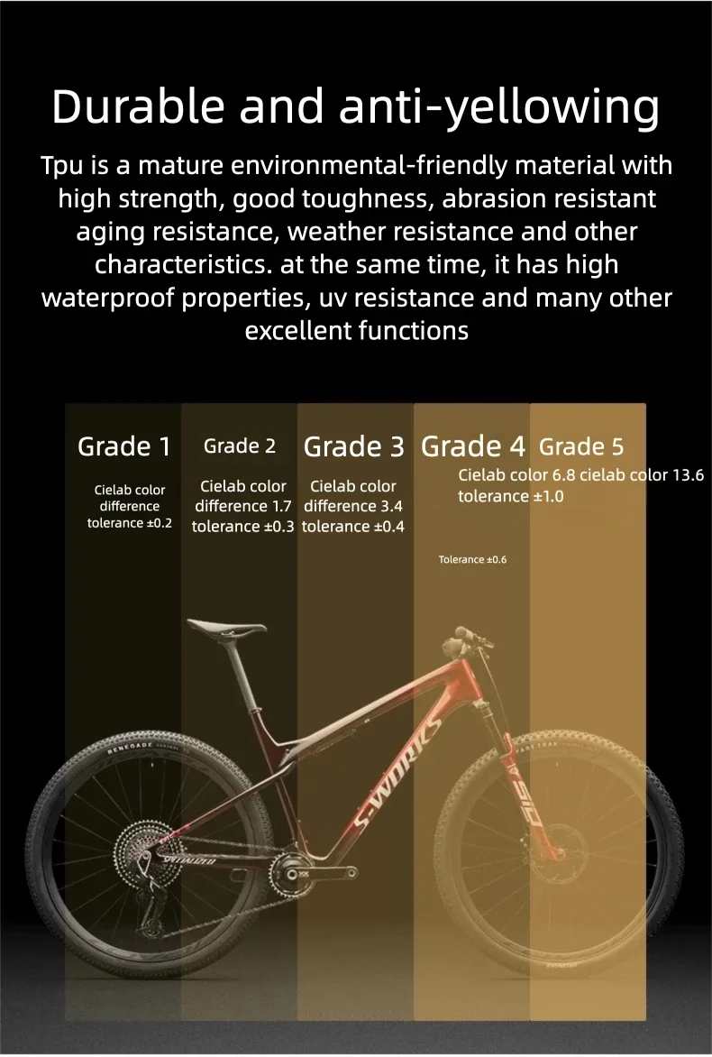 Rennrad-Rahmenaufkleber, transparent, kratzfest, Fahrradaufkleber, MTB-Schutz, TPU, spezifisch abgeschnittene Universal-Schutzfolie – Detail 5