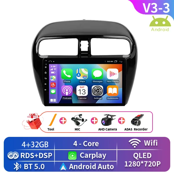 Android 15 Autoradio Voor Mitsubishi Mirage Attrage 2012-2018 Space Star 2014 Gps Navigatie Stereo Multimedia