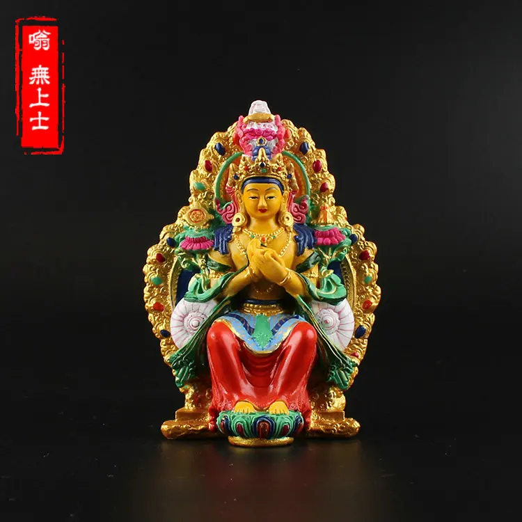 

Crowned Maitreya Buddha, Maitreya Buddha, painted body protector, Tousa Maitreya Bodhisattva