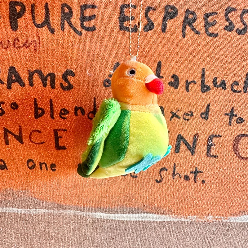 

Unique Bird Plush Toy Keychain, Cute Parrot Cartoon, Bag Charm, Great Couple Gift.