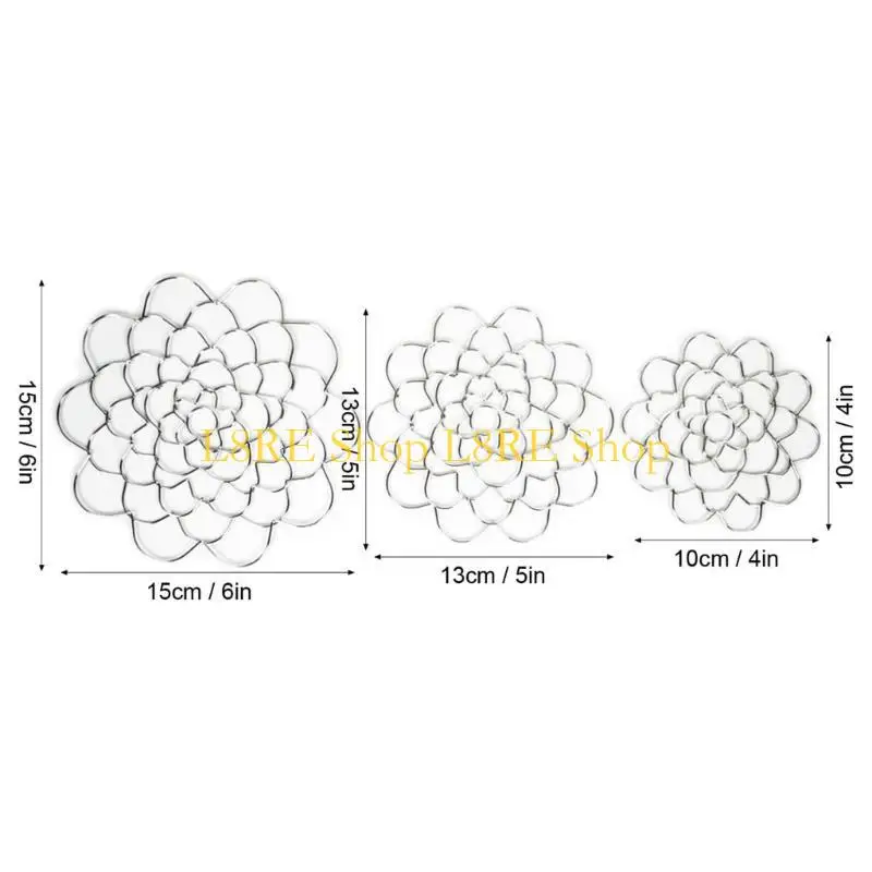 L8RE 3 قطع مريحة حامل زهرة المعادن تنبع أداة ترتيب الزهور للمزهريات
