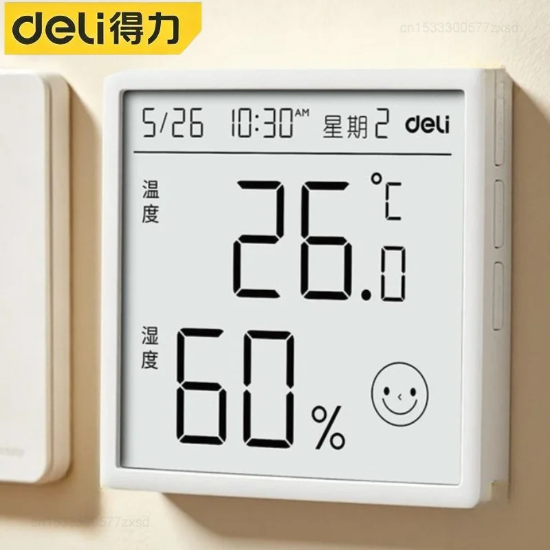 New Electronic Thermometer Hygrometer Weather Station High Precision with Table Clock Home Function Mini Thermometer LCD Tools