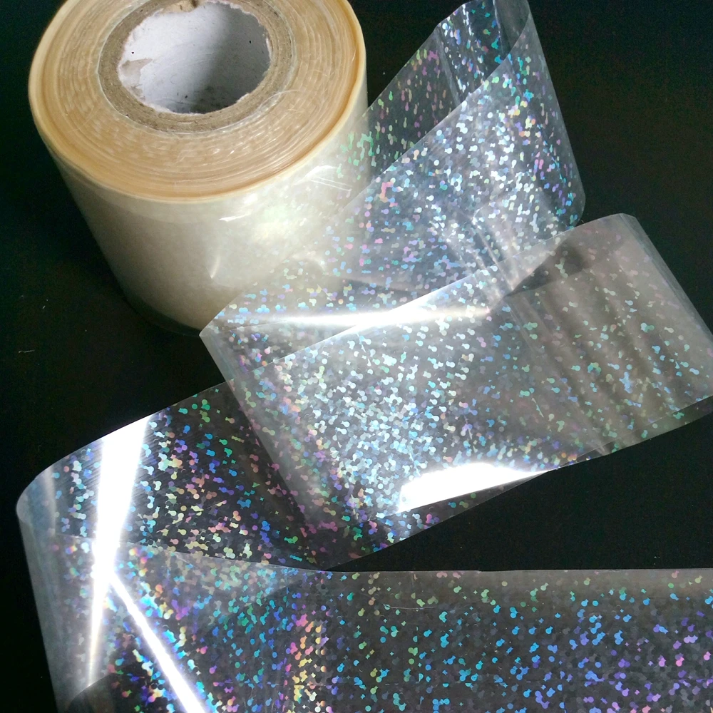 120M Mode Clear Nail Sticker Transfer Folie Holo Onregelmatige Driehoek Patroon Groothandel Nail Decal SK020