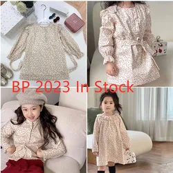 In stock 2023 BP Autumn Dress for Girls Cherry Print Blouse Children's Set Luxury Pink Cherry Clothing Set