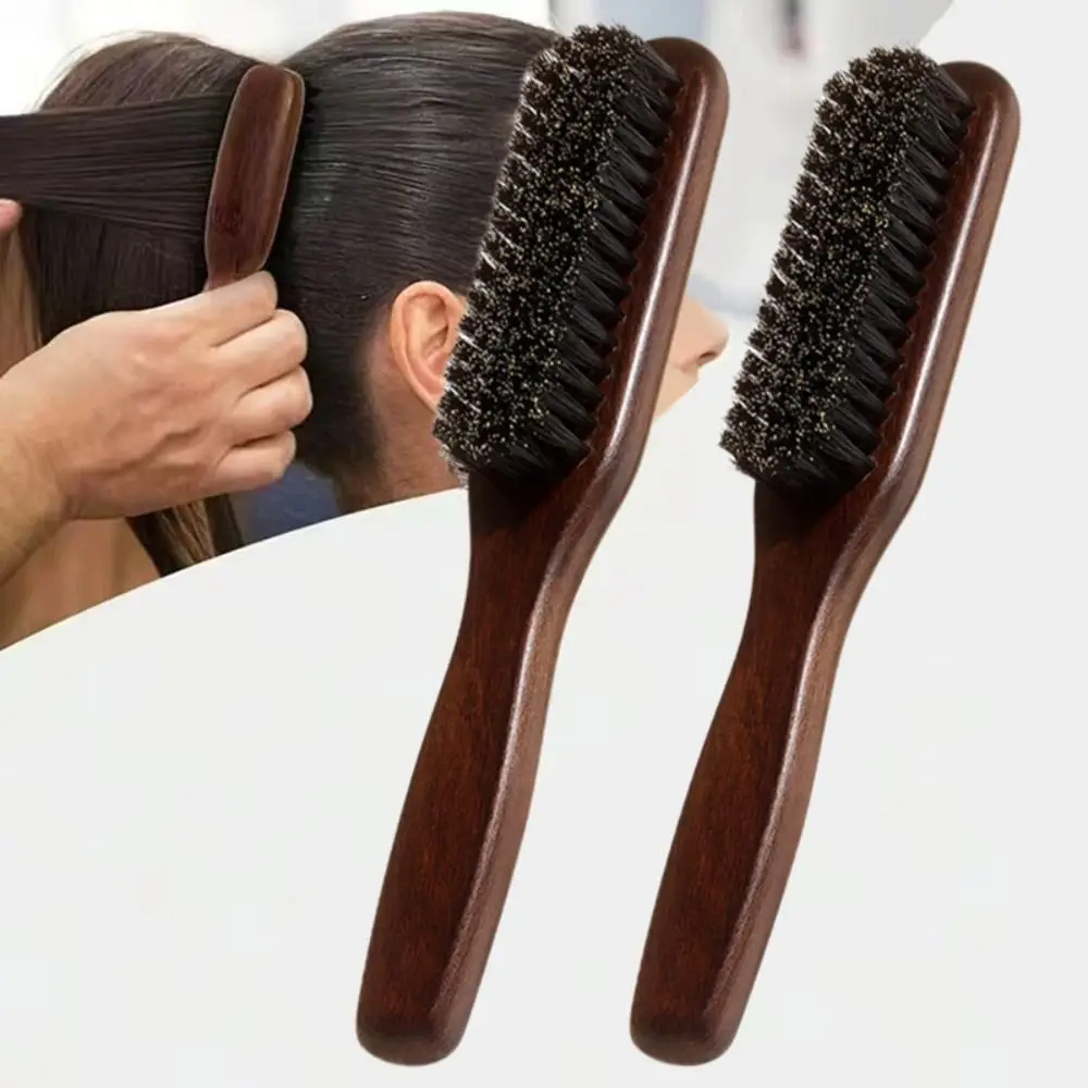 

Hot Brown Boar Bristle Hair Brush Fragrance-free Professional Barber Styling Tool Bristle Brush for Thick Fine Hair