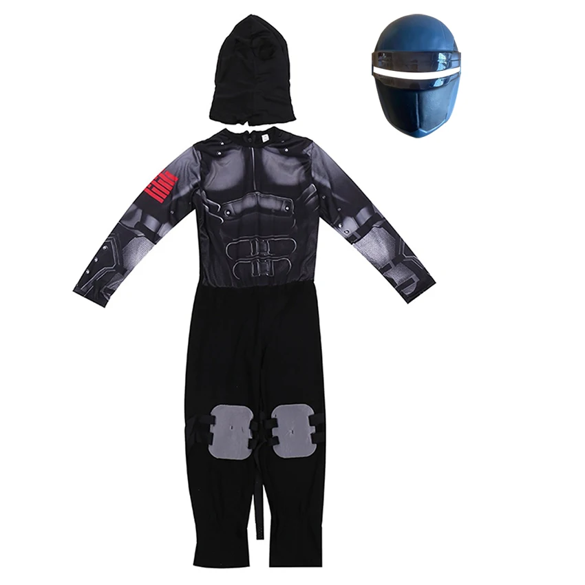 Snake Eyes Outfits Jumpsuits Movie G.I Joe Origins Cosplay Anime Halloween Costume for Kids Carnival Suit Headgear Helmet Prop