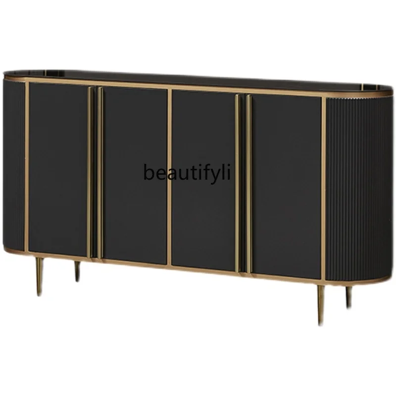 

Light Luxury Italian Minimalist Hallway Shoe Cabinet Marble Sideboard Cabinet Home Living Room Front Door Wall Storage Cabinet