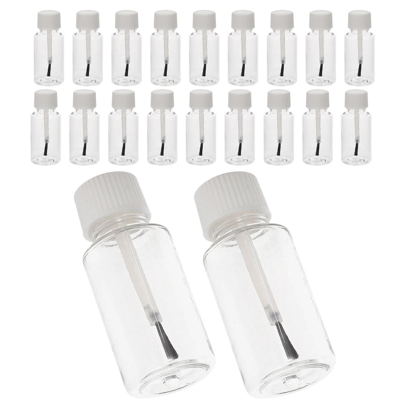 

20 шт., бутылки для лака для ногтей, прозрачные многоразовые контейнеры для кистей для домашних животных, портативные дорожные пустые бутылки для образца гель-лака для дизайна ногтей