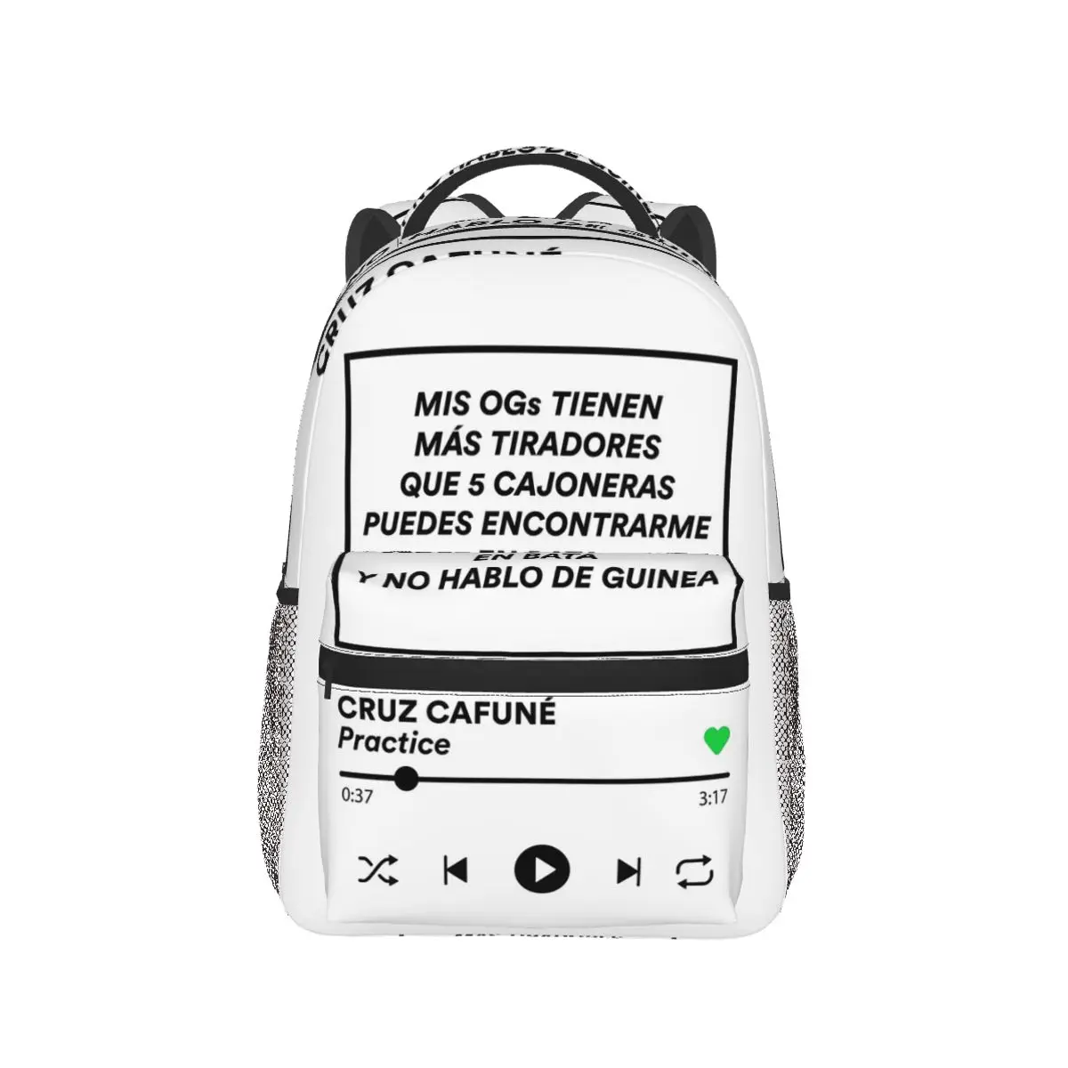 Spotify Cruz Cafune Cruzzi Practice Letra Con Hoke Backpack Hot Sale Daypack Boys Girls BookBag School Bag Shoulder Bags