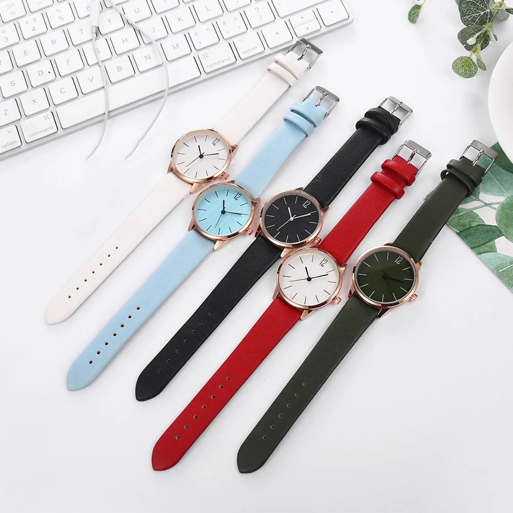 

Quartz Watch For Women Pu Strap Fashion Casual Wristwatch Long Lasting Lady Timepiece Gift