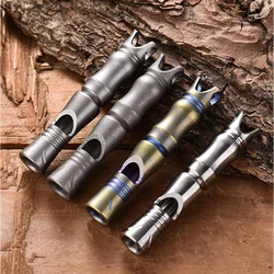 Titanium Whistle Outdoor Survival Portable Single Tube Burst High Frequency High Decibel Metal Whistle Fashion Tag