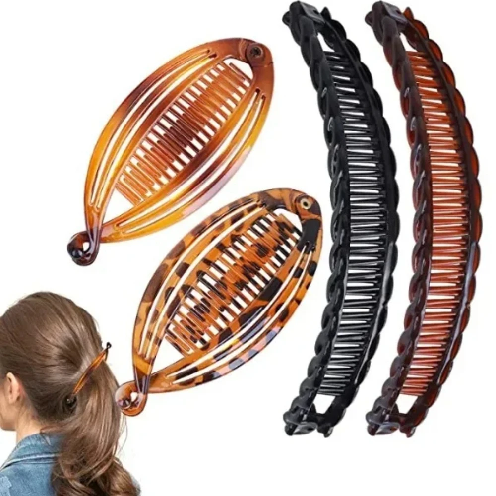 Lazy Hair Braiders Banana Clip Set Women Girl Ponytail Coiled Clip Women Stretch Hair Comb Bun Maker Accessories Hair Style Tool