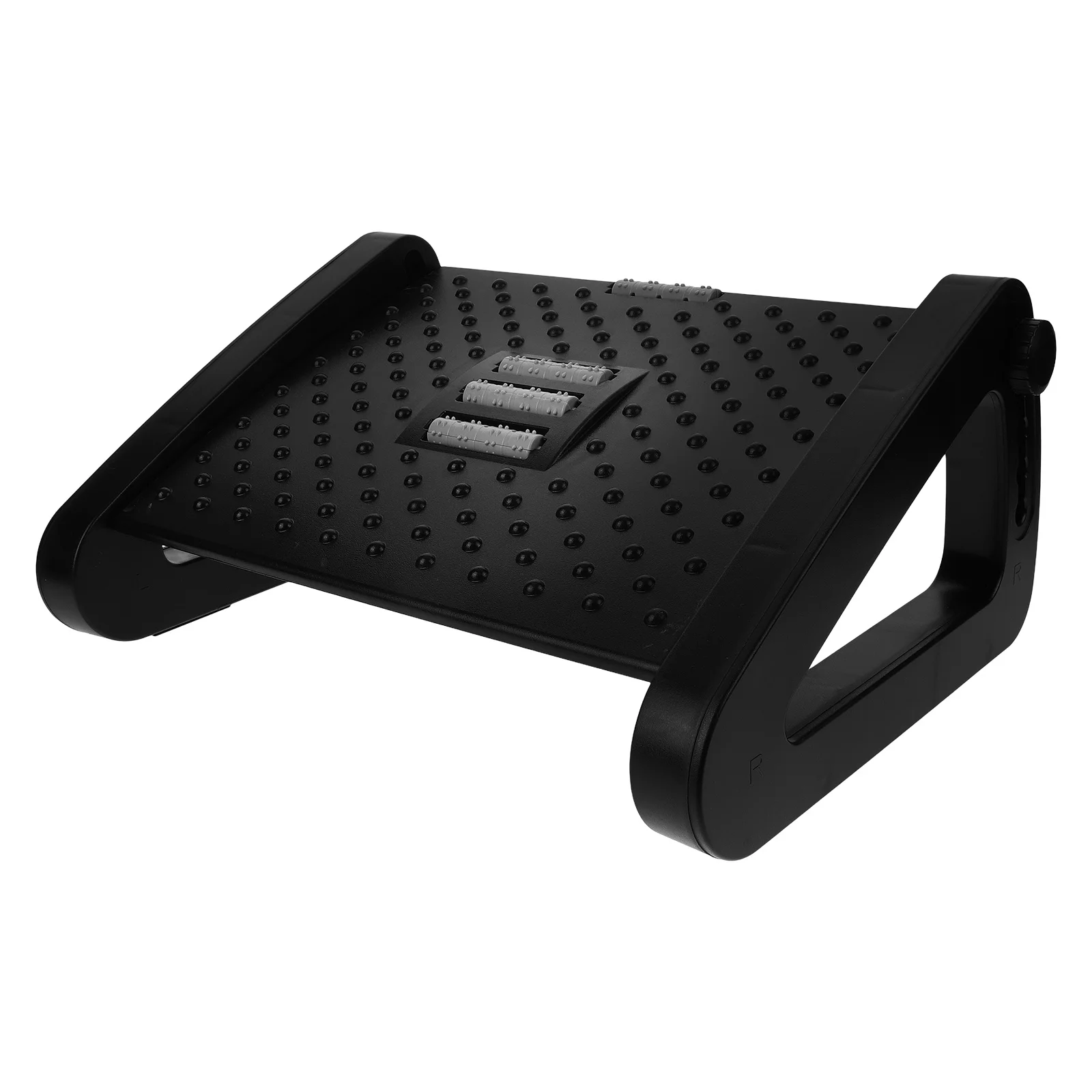 

Adjustable Office Massage Foot Pedals Non-Slip Plastic Foot Stool For Toilet Step Under Desk Use Black Portable Step Footstool