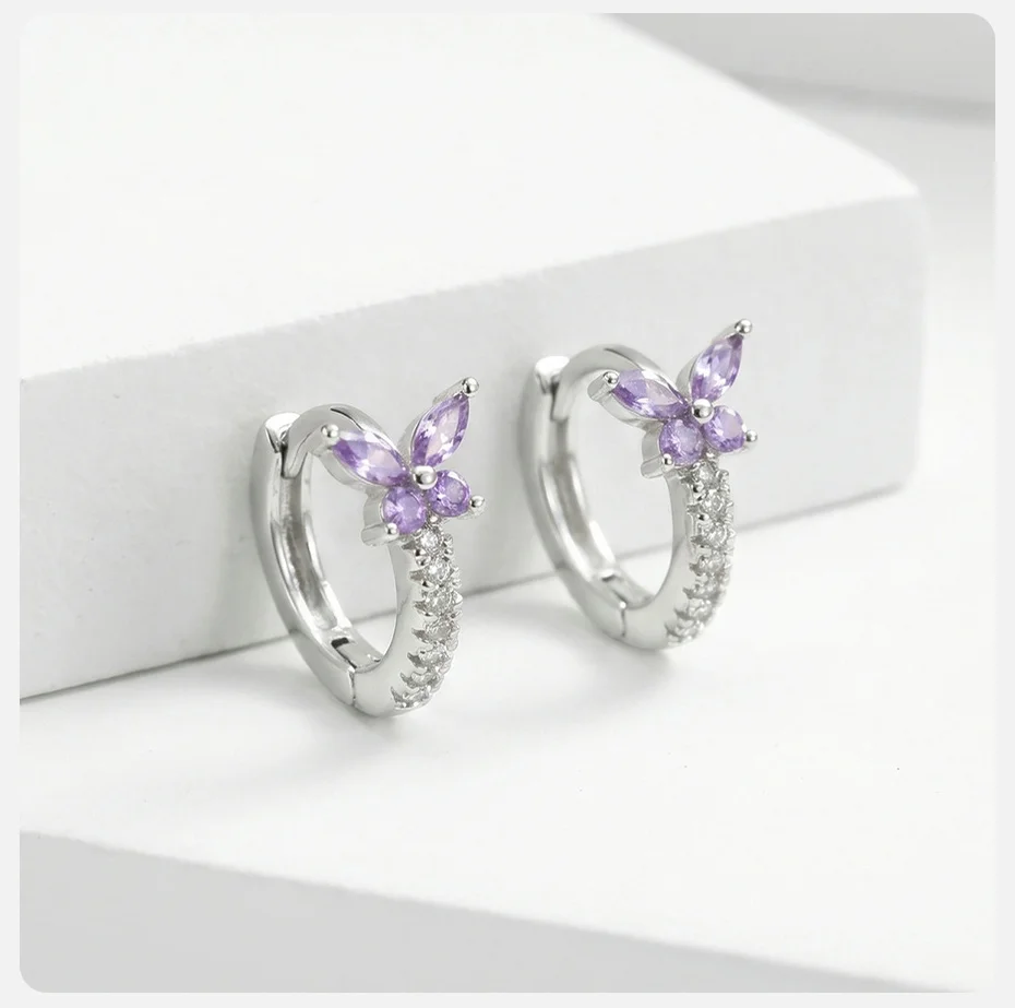 Vnox Trendy Luxus-Ohrringe mit bunten Schmetterlingen und Zirkonia für Damen, glänzende Kristall-Schleifen-Blumen-Ohrringe, Brautschmuck für Hochzeiten. – Detail 20