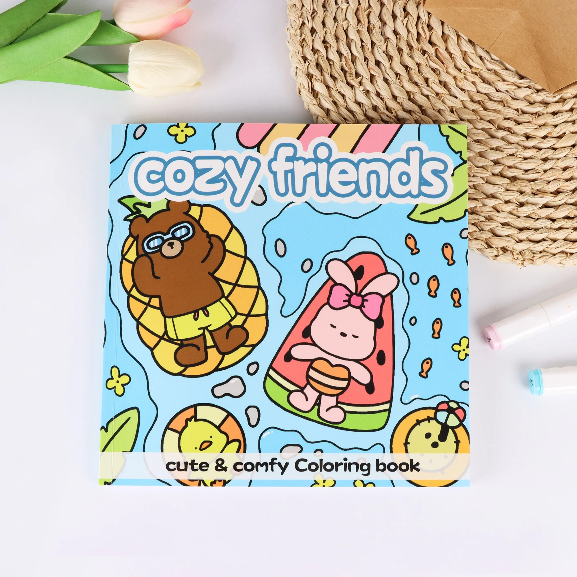 

Cozy Friends Adult Coloring Book: Adorable Creepy Creatures Design - Stress Relief Gift Book for Teens & Adults