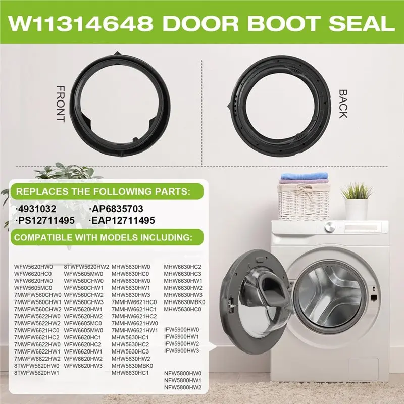 Classy-W11314648 Washer Door Boot Gasket Seal For Whirlpool Inglis Amana And Maytag Replaces AP6835703 4931032 PS12711495