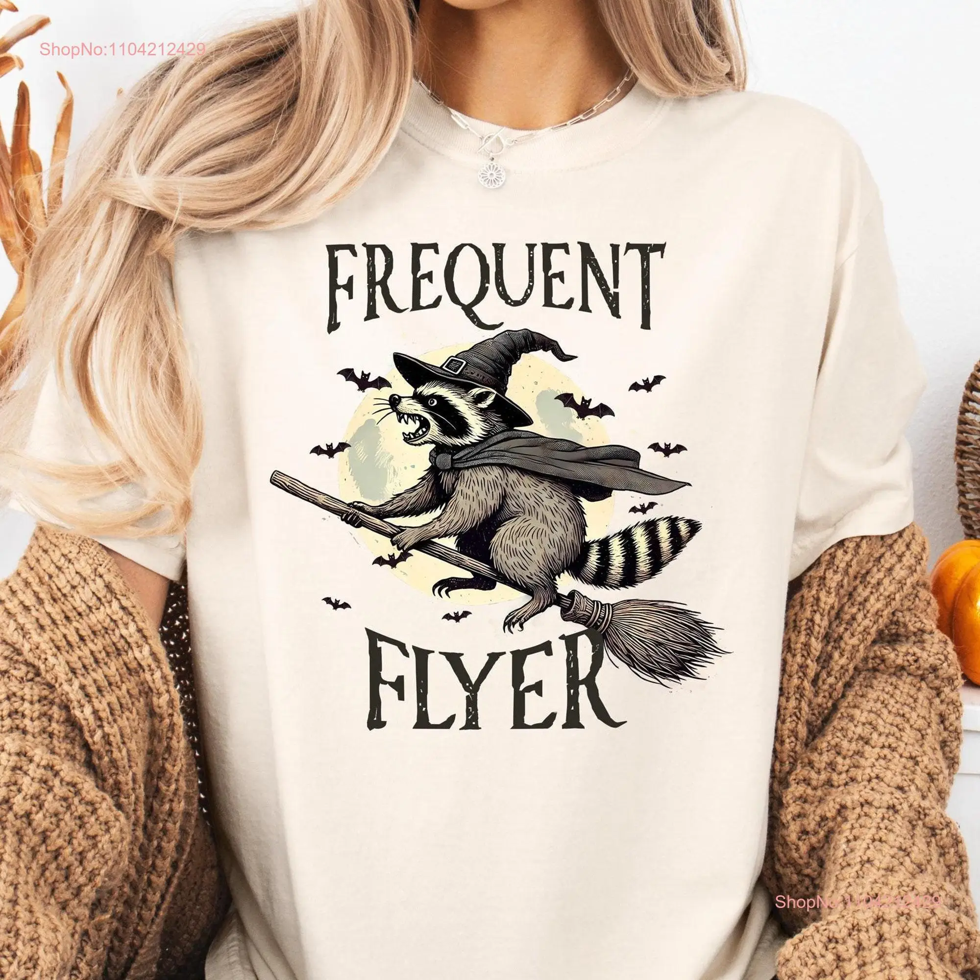 Frequent Flyer T Shirt Funny Halloween Raccoon s For long or short sleeves