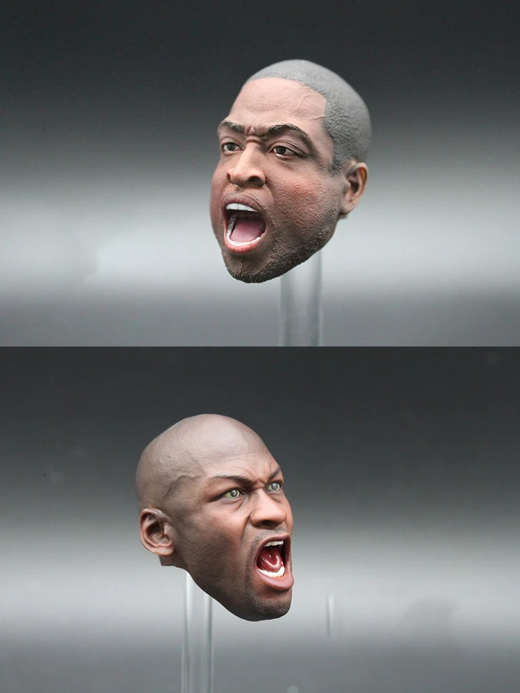 1/6 Basketball Player Delicate Painted Model Open Mouth Head Sculpt Toys For 12" Sports Male Action Figure Body Diy Decoration