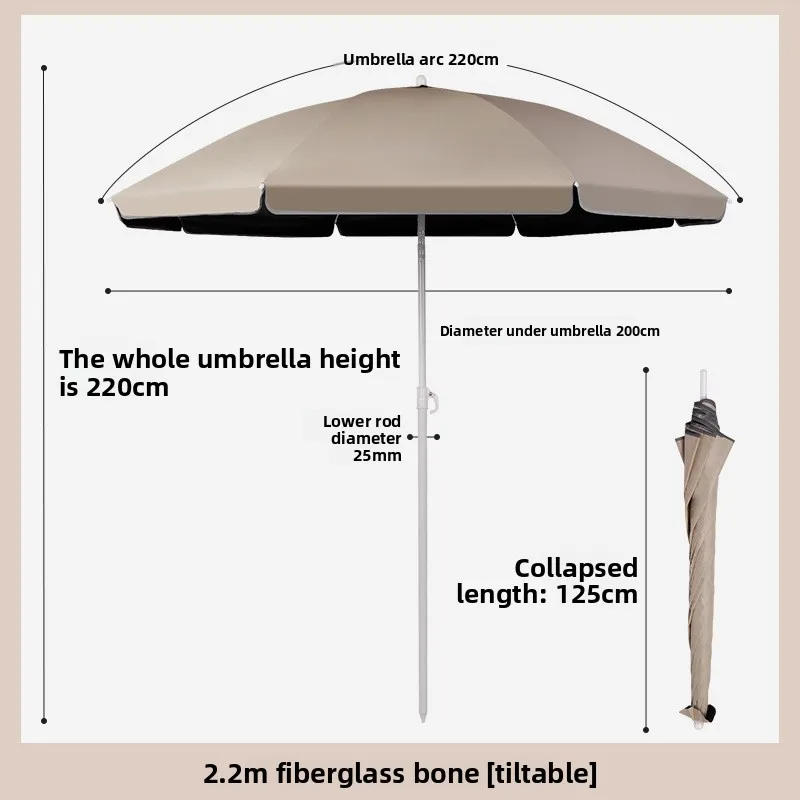 Outdoor Vinyl Coated Market Umbrella Large Foldable Sunshade Commercial Use Beach Camping Patio Umbrella Patio Furniture