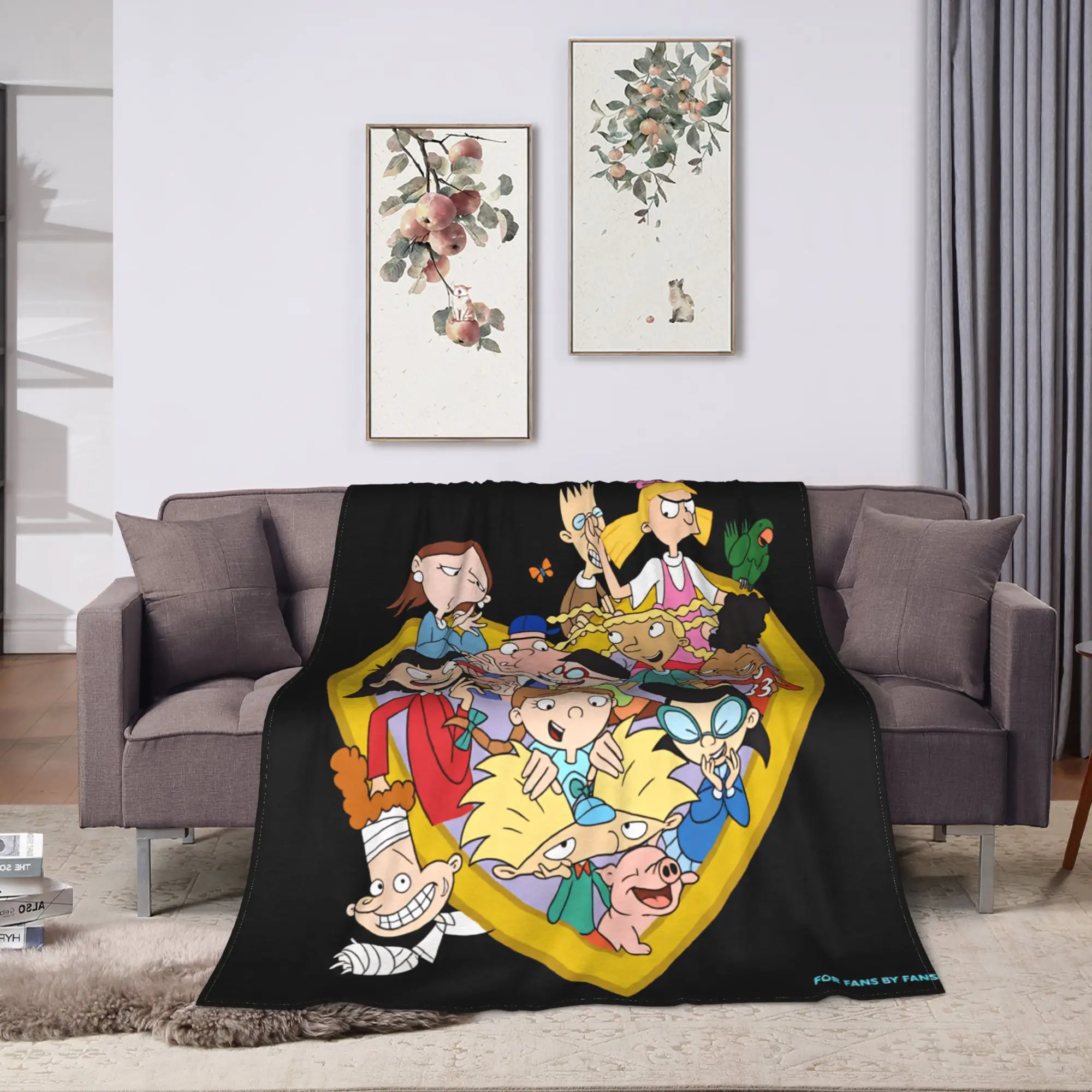Soft Comfy Throw Blanket Plane Travel H-Hey ArnoldS Blanket  Flannel Bedspread For Sofa Home Trend Sofa Bed Cover
