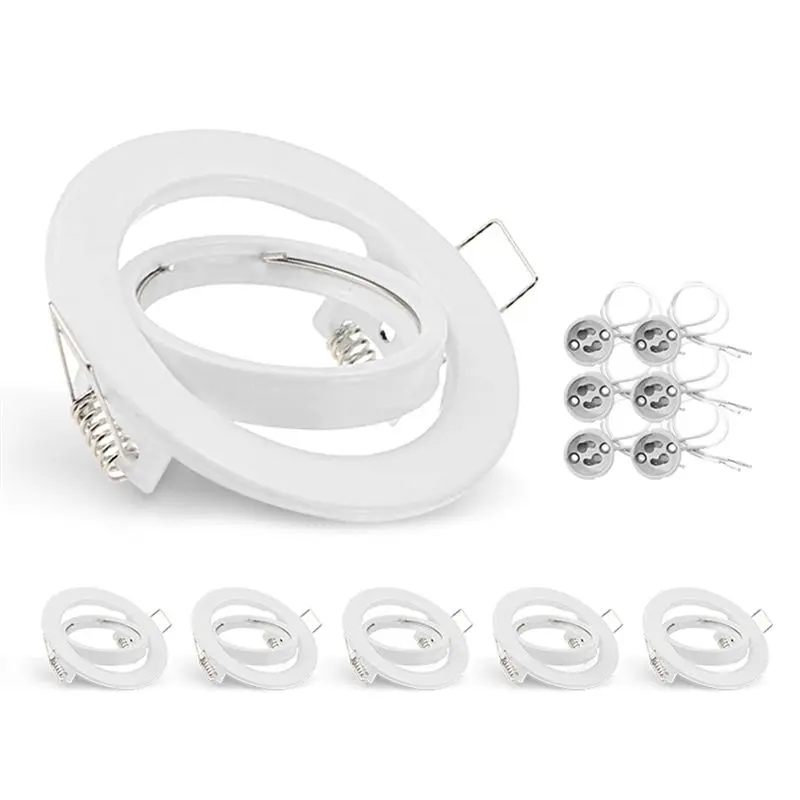 

LLCS-LED Spotlights Frame Down Light Frame Adjustable Downlight For MR16 GU10 Bulb Holder Recessed LED Spot Light,A