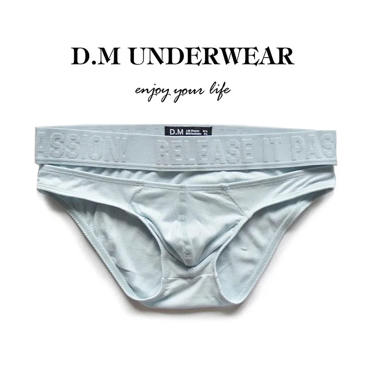 

DM men Blue Black White underwear low waist summer breathable briefs