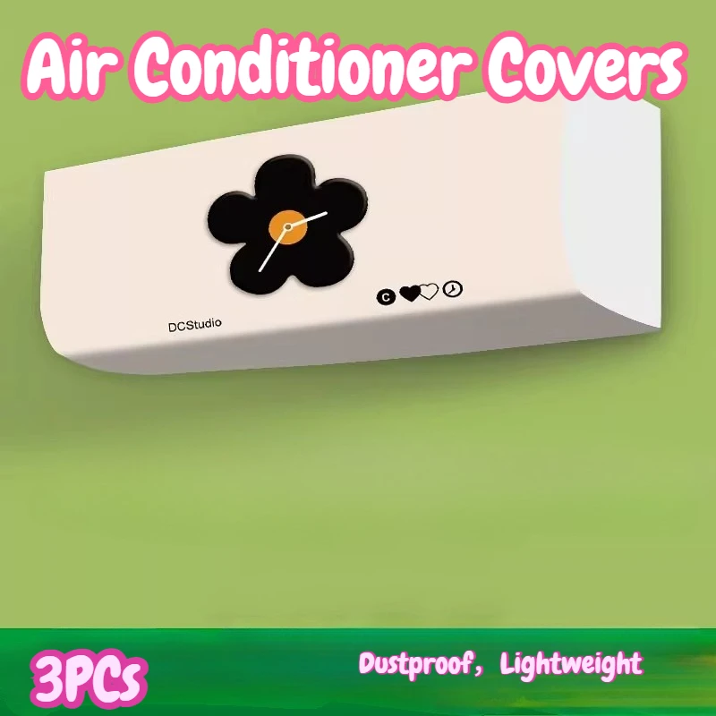 

Air Conditioner Covers High-Elastic All-Inclusive Dustproof Sunscreen Universal Wall-Mounted AC Soft Durable Lightweight 3Pcs