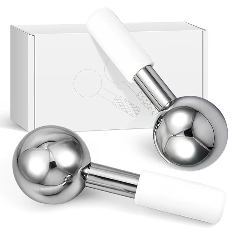 

1/2pcs Ice Globes Stainless Steel Cryo Sticks for Face Eye Facial Cold Roller Cooling Globe for Puffiness Wrinkle Dark Circle