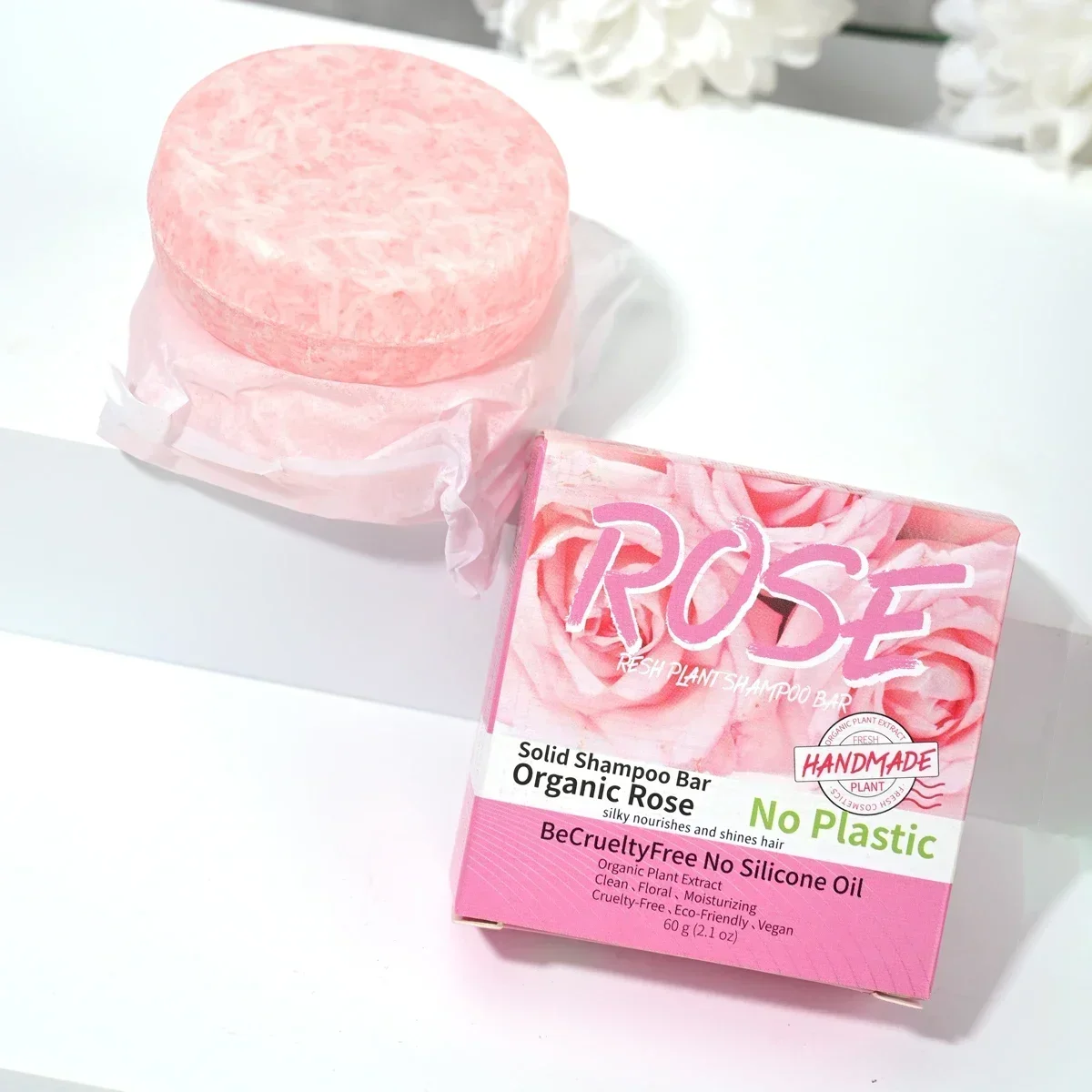 

Pink Rose Shampoo Soap, Essential Oil, Handmade Soap, Nourishing, Oil Controlling, Stain Removing, Floral Fragrance Overflowing