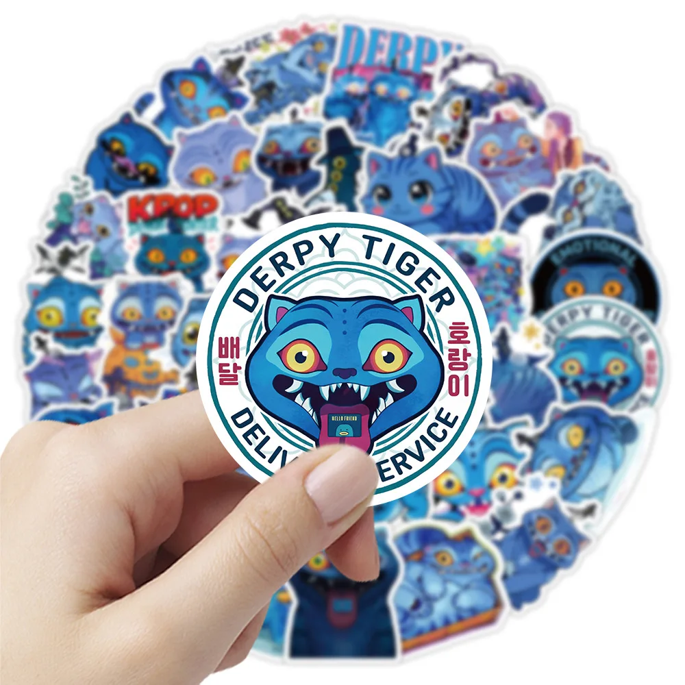 50 قطعة لطيف KPop شيطان الصيادين ملصقات Derpy النمر الشارات للهاتف المحمول حقيبة دفتر سكيت ملصقات مقاومة للماء #5