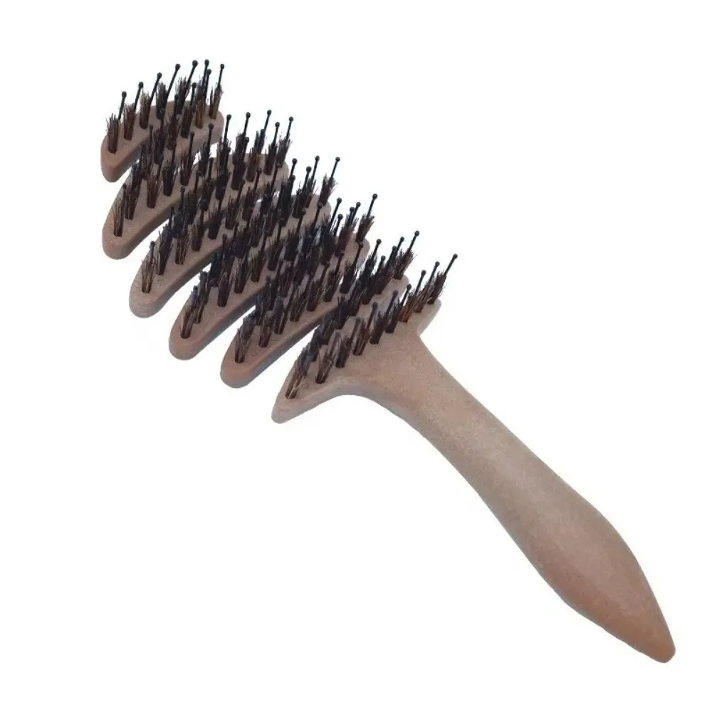 Hollow Boar Bristle Hair Comb Rose Comb Curly Hairbrush Scalp Massage Brush Voluminous Roots Style Fluffy Hair Care