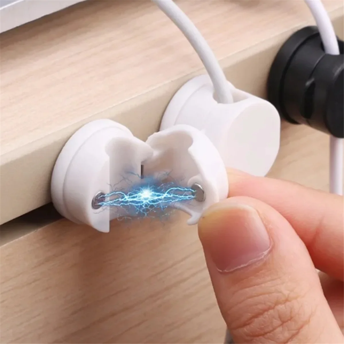 

AA98 12 шт. магнитный зажим для кабеля, регулируемый вращающийся держатель шнура под столом, зажимы для кабеля, зажим для кабеля для домашнего офиса