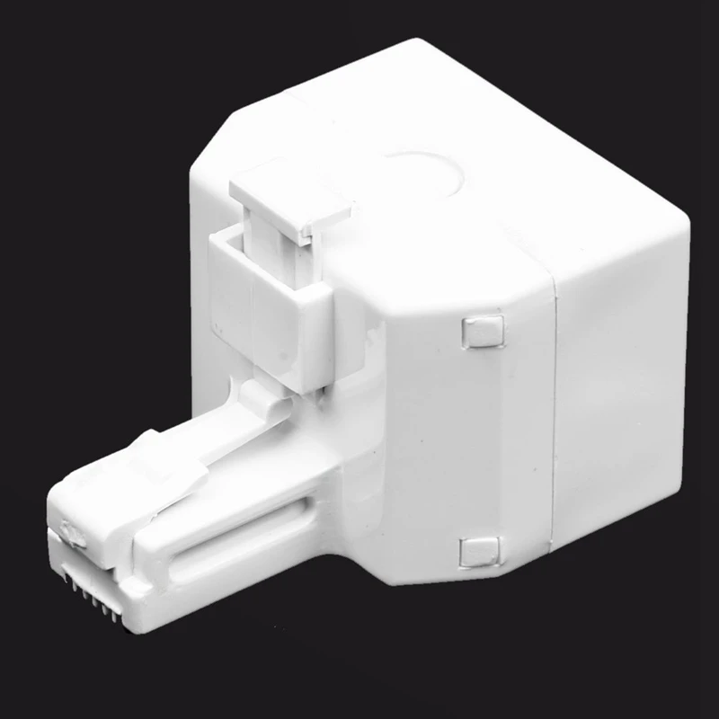 2X 2-Way 6P4C RJ11 Modular Phone Telephone Wall Adapter And Splitter For Landline Telephone