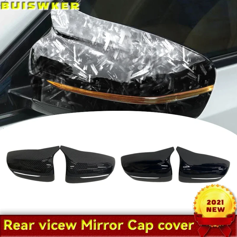 

New Carbon Fiber Rearview Mirrors Cover For BMW 4 5 7 Series G30 G31 G38 G22 G11 G12 2017 2018-2022 Black rearview mirror cover