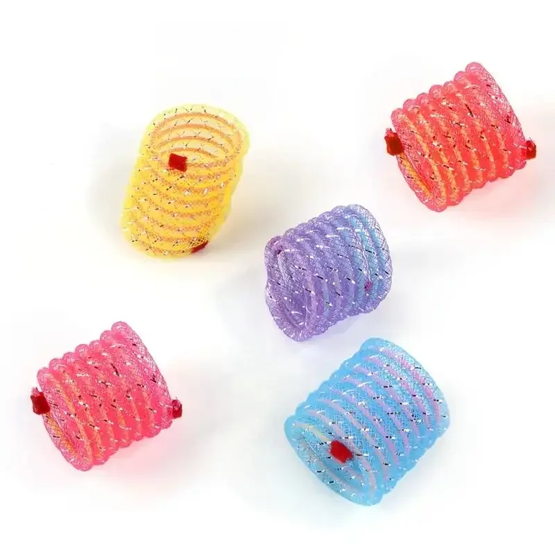 6/10pcs Cat Spring Toy Portable Random Color Forward Spring Toy Durable Kitten Spiral Springs Lightweight for Pets Accessories