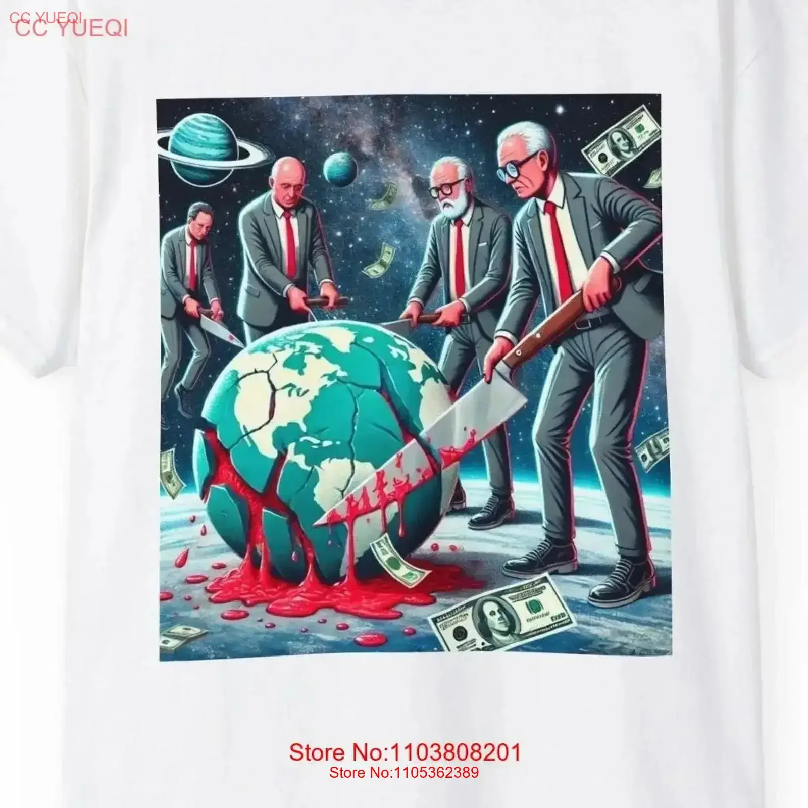 T-shirt Corporations Carving the Earth en coton éco-responsable pour hommes et femmes, tendance, élégant, stimulant, vintage, délavé
