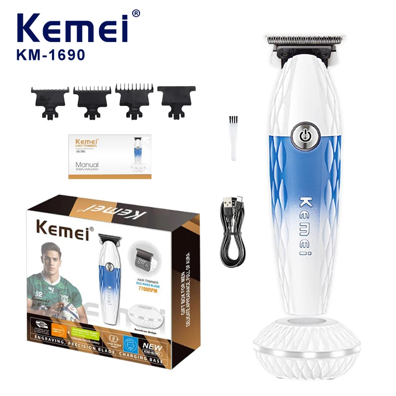 

Kemei 1690 Electric Hair Clippers Men Rechargeable Professional Wireless Barber Set Hair Cutting Machine Hairdressing Trimmers