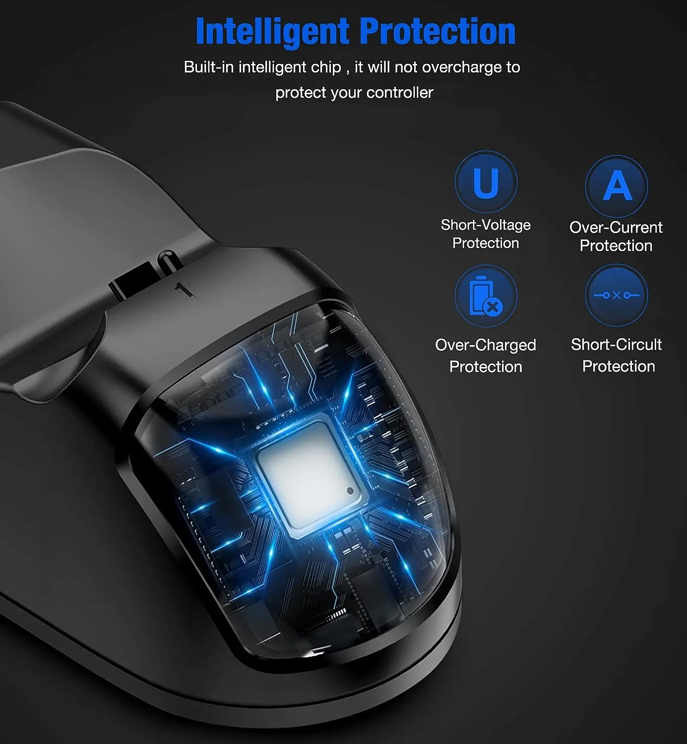 محطة شحن وحدة تحكم PS4 شحن سريع محطة شحن PS4 مع مؤشر LED لوحدة تحكم PS4/PS4 Slim/PS4 Pro